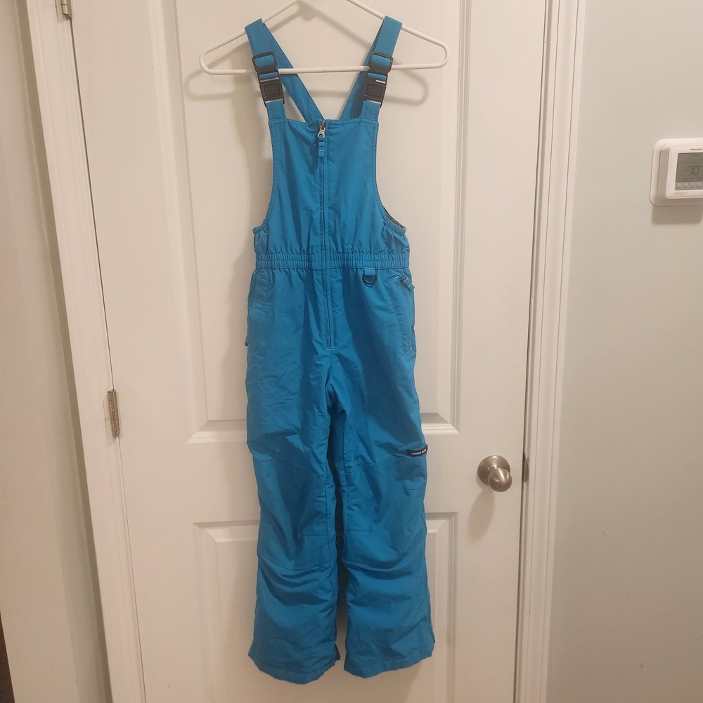 Lands End Kids Blue Grow-A-Long Insulated Snow Bib Overalls Size 8